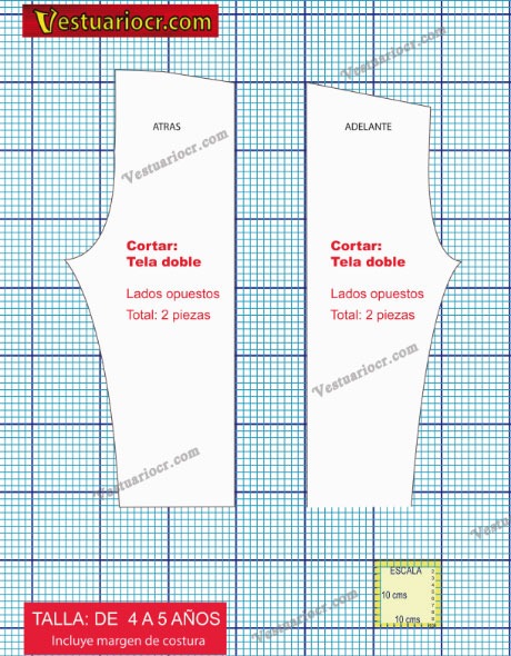 molde pantalon ninos 4 5